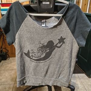 Gray and Black Mermaid Woman's Top